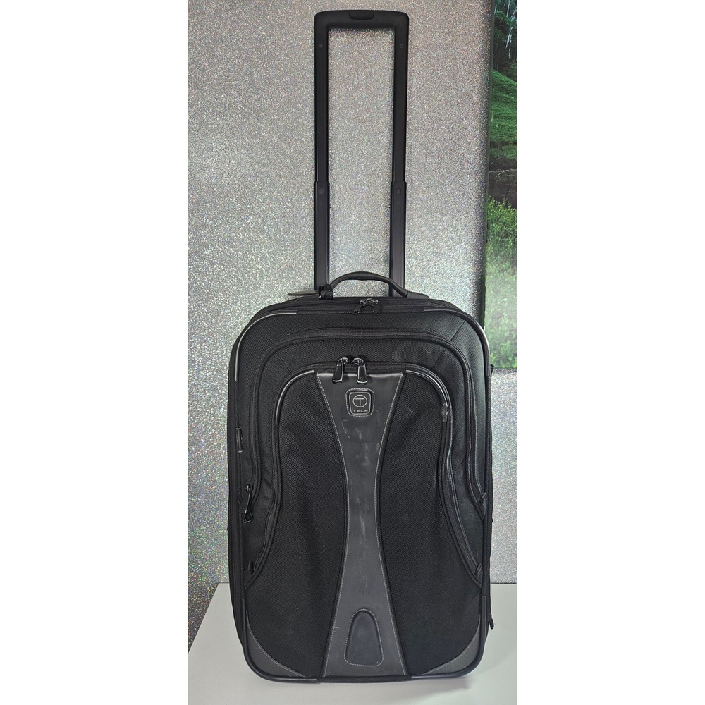 T-Tech by TUMI Black Ballistic Nylon Rolling Carry-On Suitcase Luggage 57622D - Picture 3 of 14